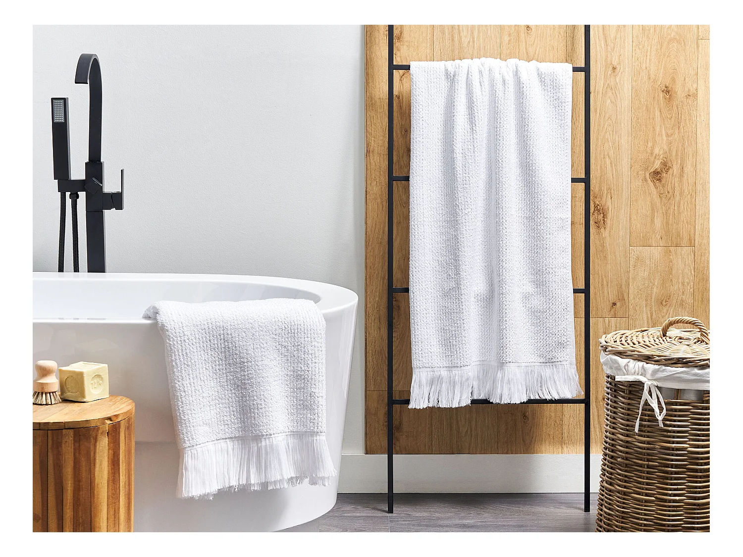 2-delige handdoekset ATIU Badstof Wit