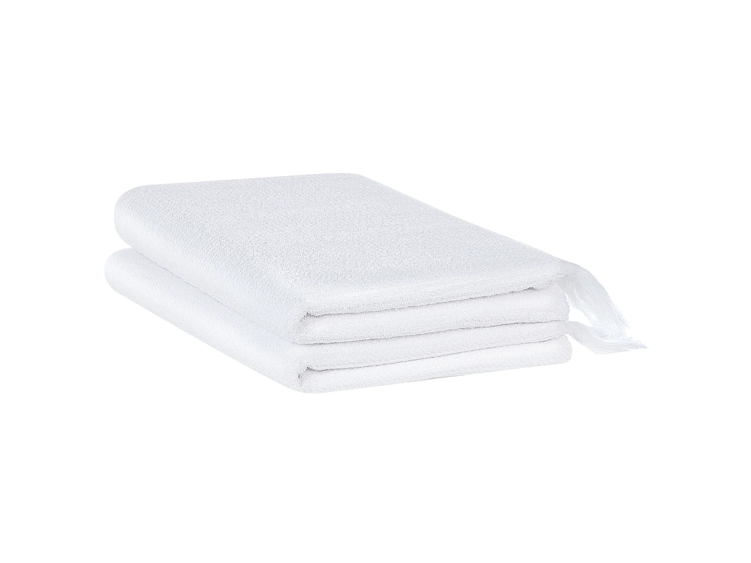 Lot de 2 serviettes ATIU Tissu éponge Blanc
