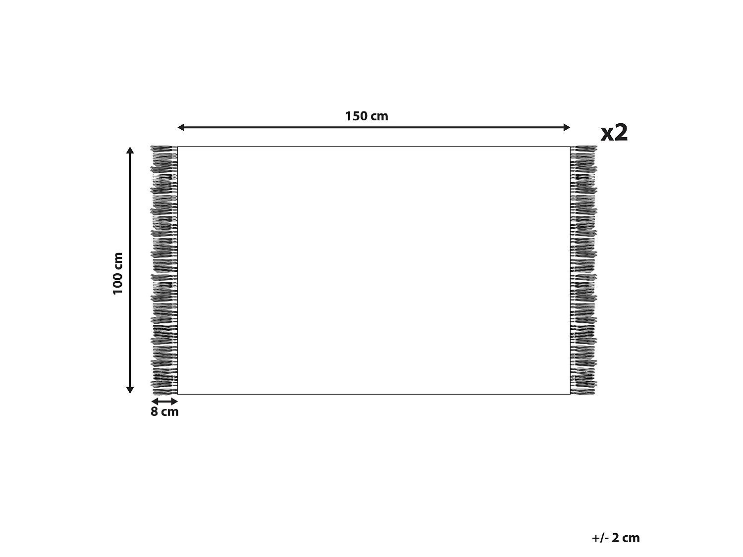 Lot de 2 serviettes ATIU Tissu éponge Blanc