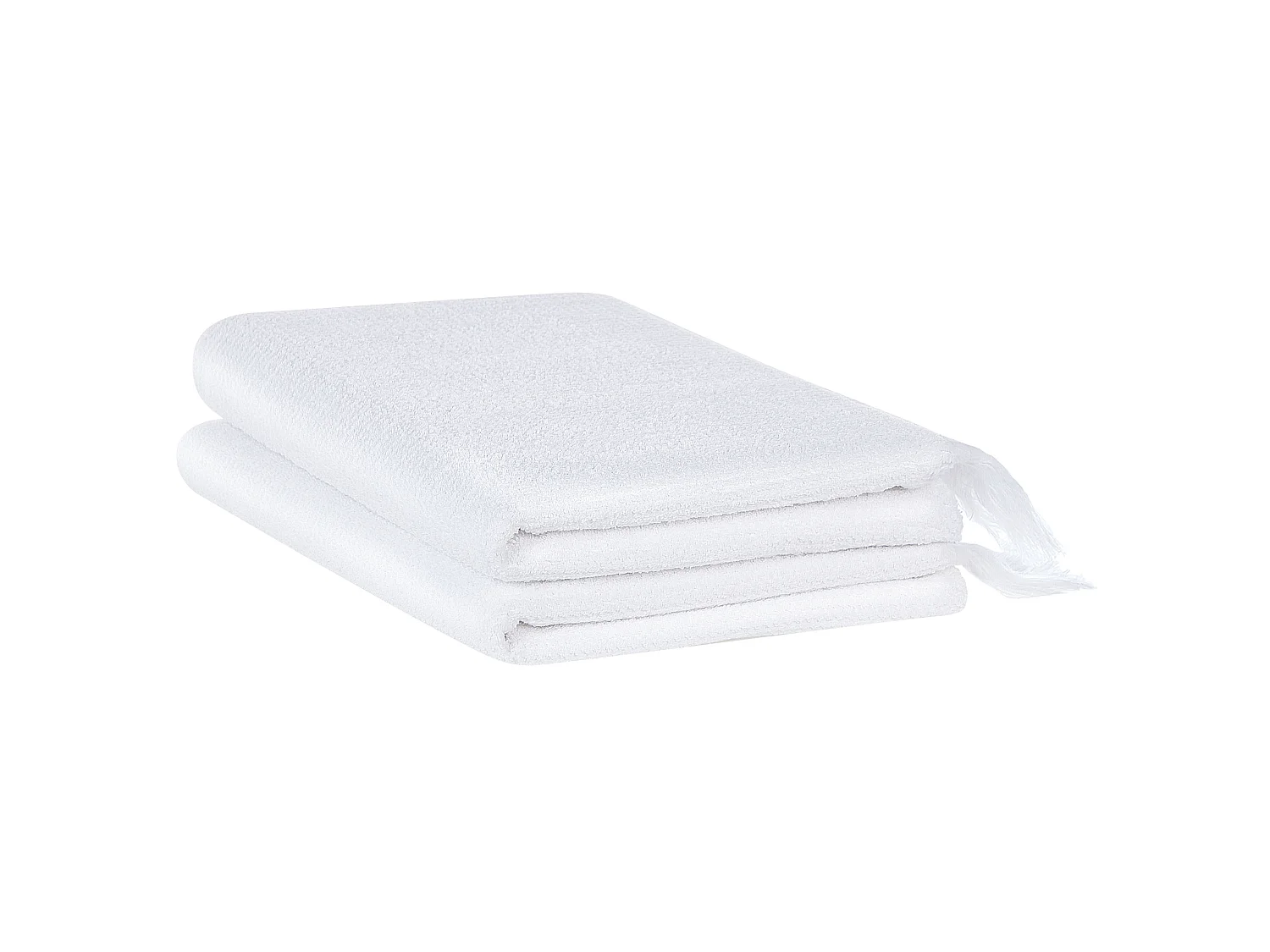 Lot de 2 serviettes ATIU Tissu éponge Blanc