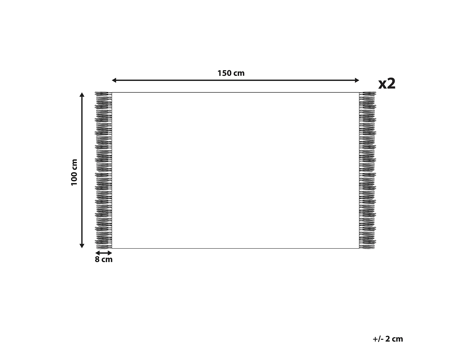 Lot de 2 serviettes ATIU Tissu éponge Blanc