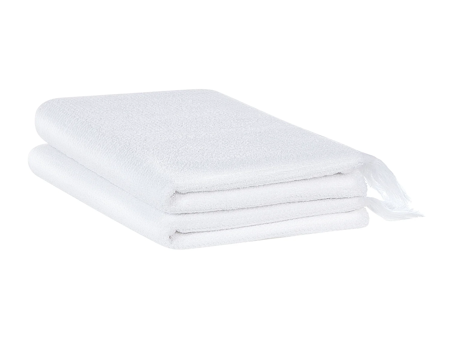 Lot de 2 serviettes ATIU Tissu éponge Blanc