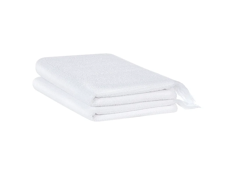 Lot de 2 serviettes ATIU Tissu éponge Blanc