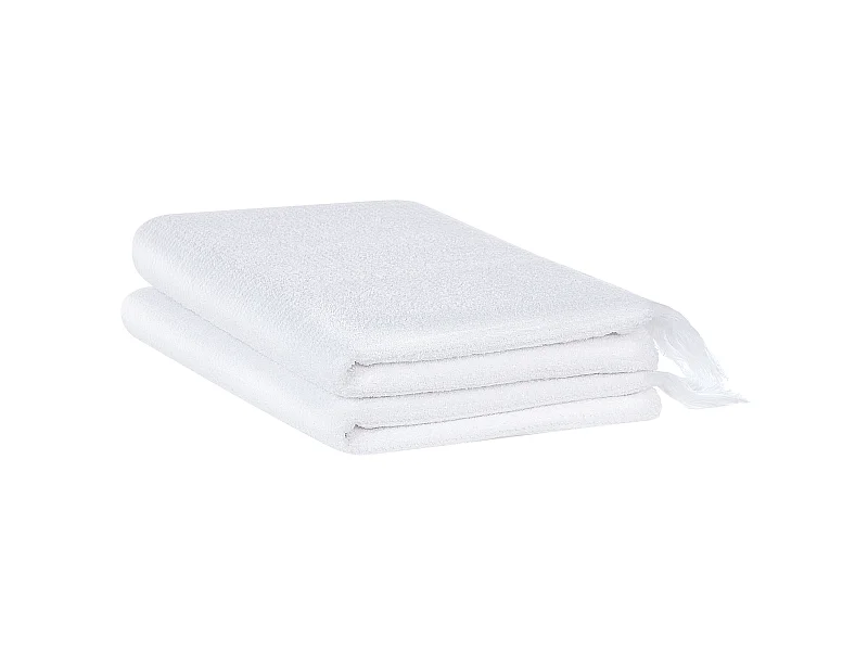 Lot de 2 serviettes ATIU Tissu éponge Blanc