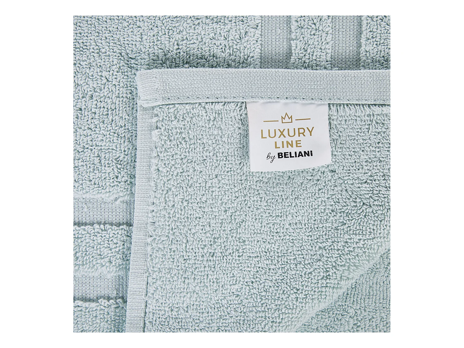 Luxus Handtuch Set mit Badematte Baumwolle grün 9-teilig Fransen Modern Atiu