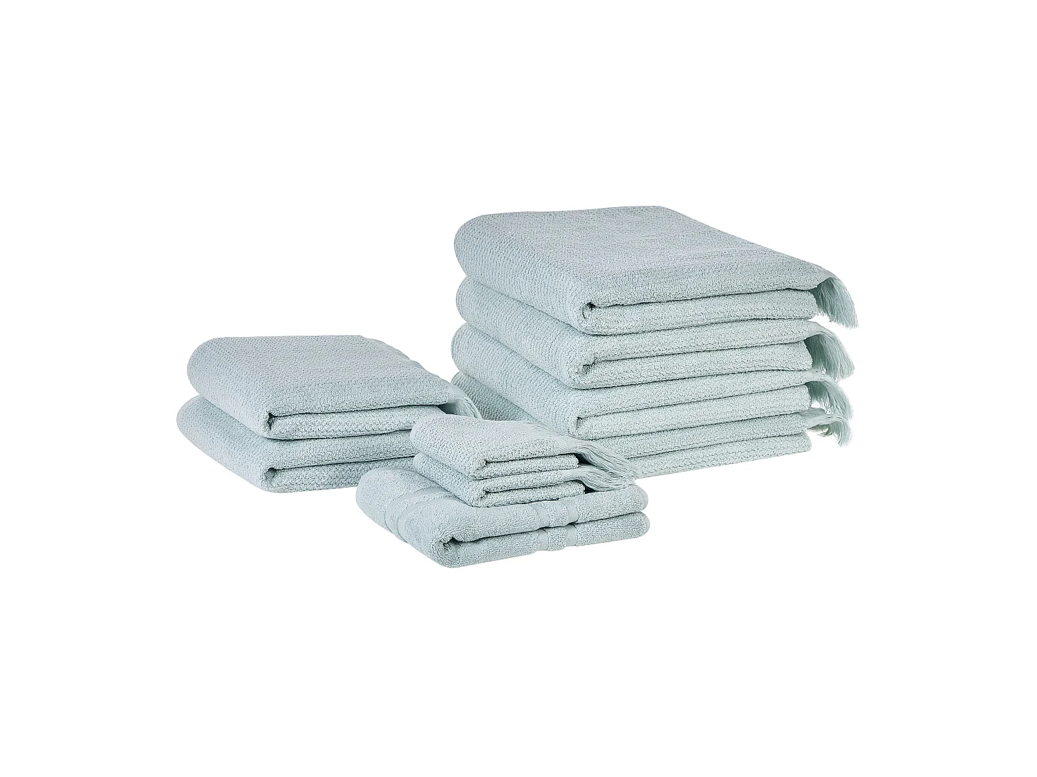Lot de 9 serviettes ATIU Tissu éponge Vert menthe
