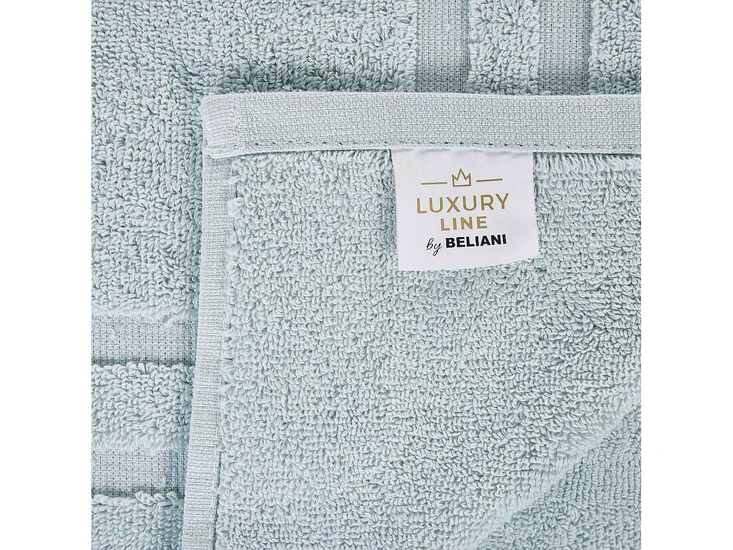 Luxus Handtuch Set mit Badematte Baumwolle grün 9-teilig Fransen Modern Atiu