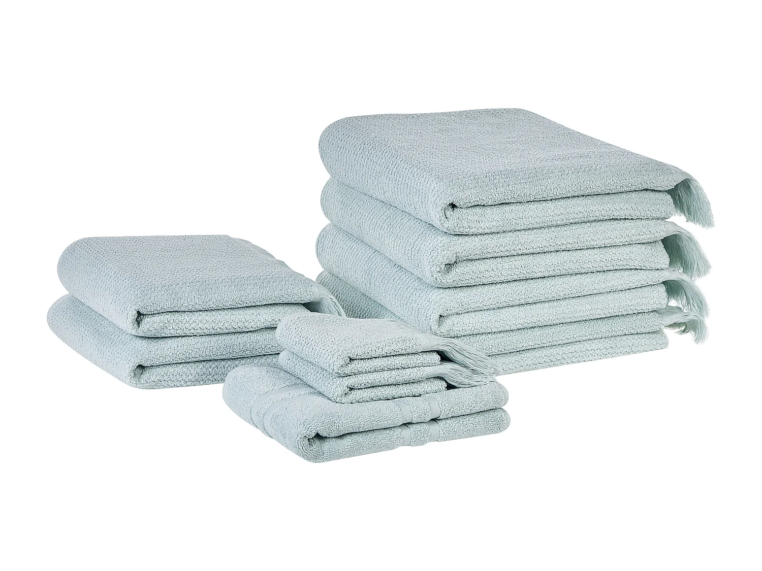 Lot de 9 serviettes ATIU Tissu éponge Vert menthe