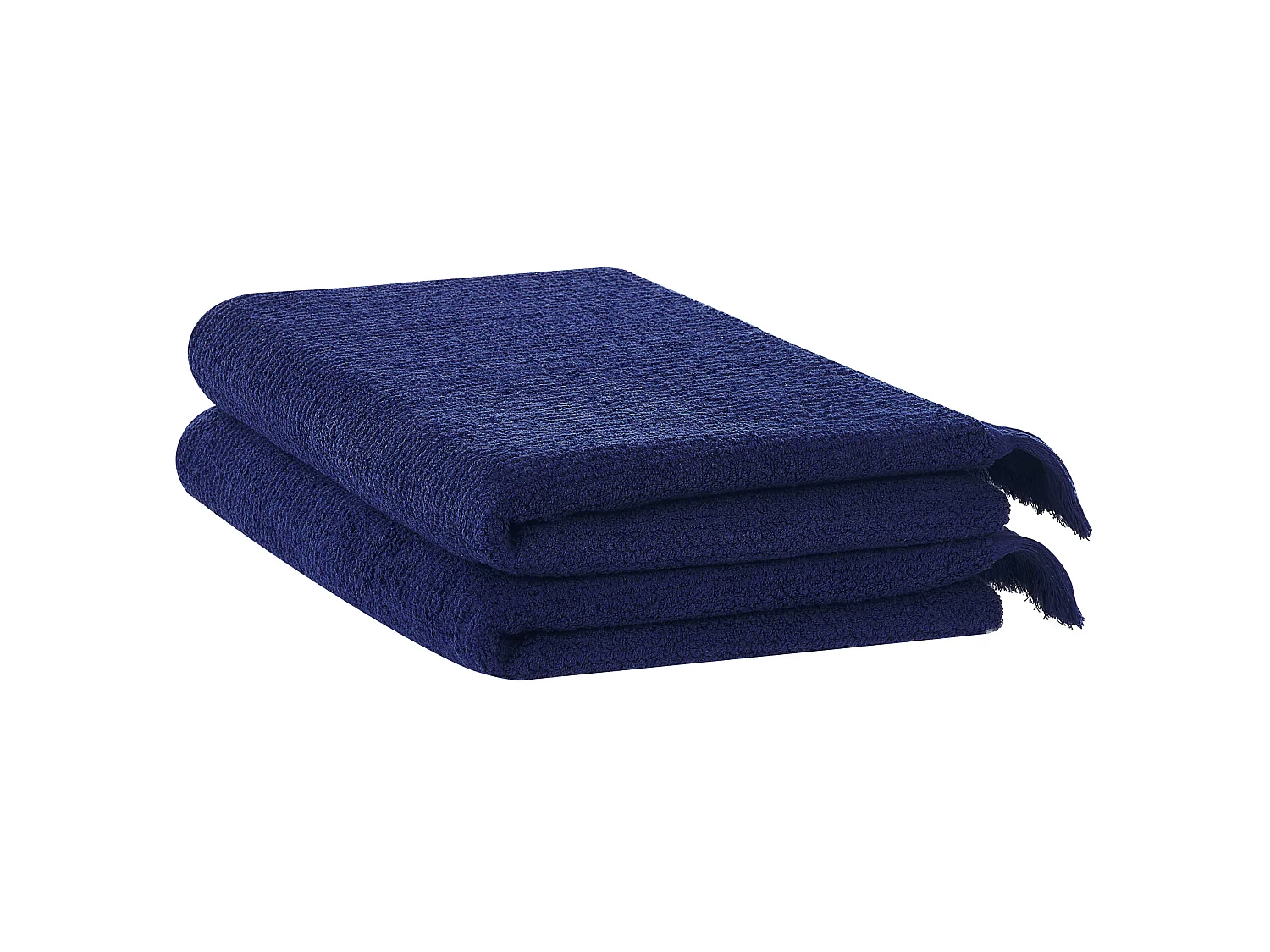 Luxus Handtuch 2er Set Baumwolle blau Strandtuch 100 x 150 cm mit Fransen Atiu