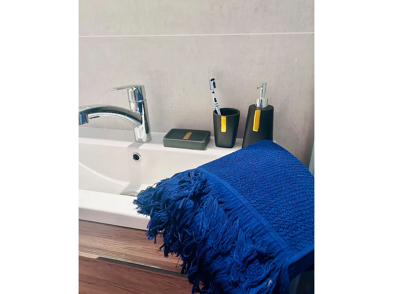 Handtücher 2er Set ATIU Baumwollfrottee Marineblau