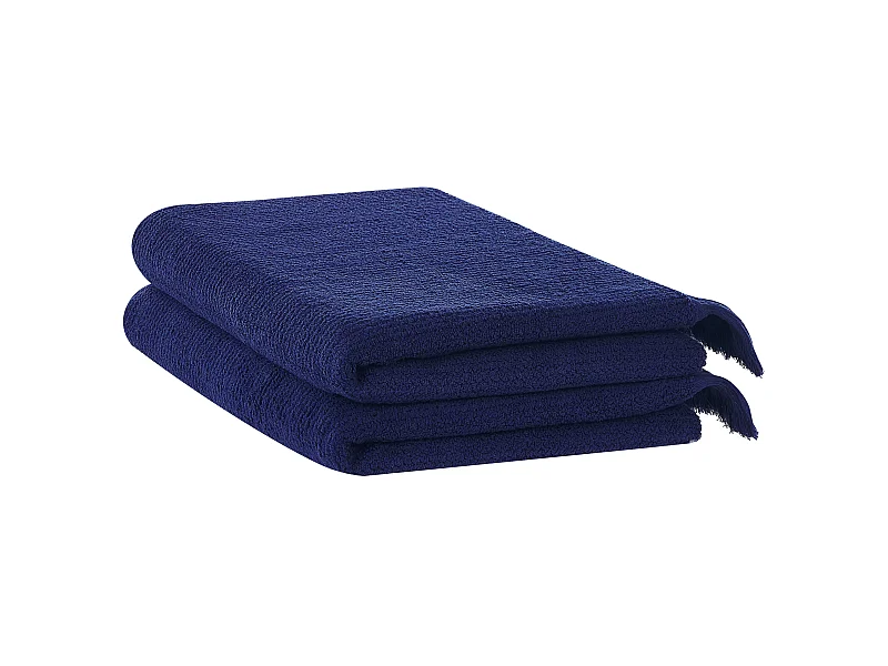 Lot de 2 serviettes ATIU Tissu éponge Bleu marine