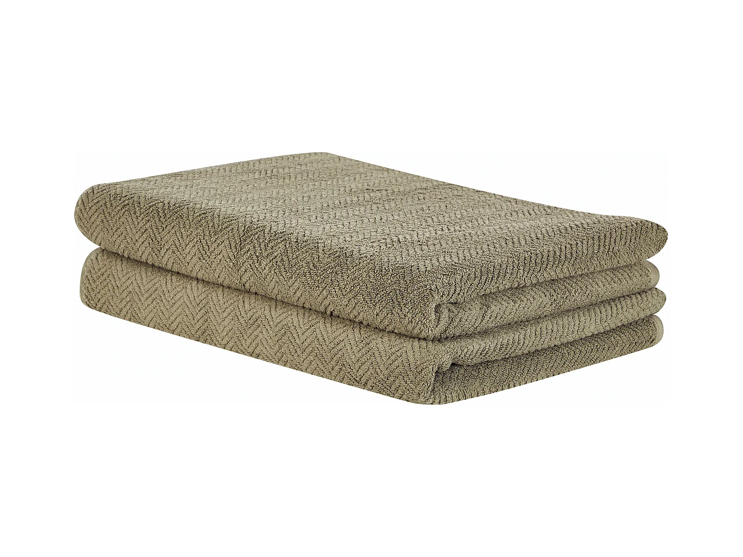 Lot de 2 serviettes MITIARO Tissu éponge Vert olive