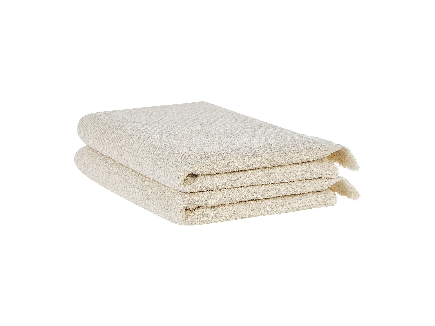 Lot de 2 serviettes ATIU Tissu éponge Beige