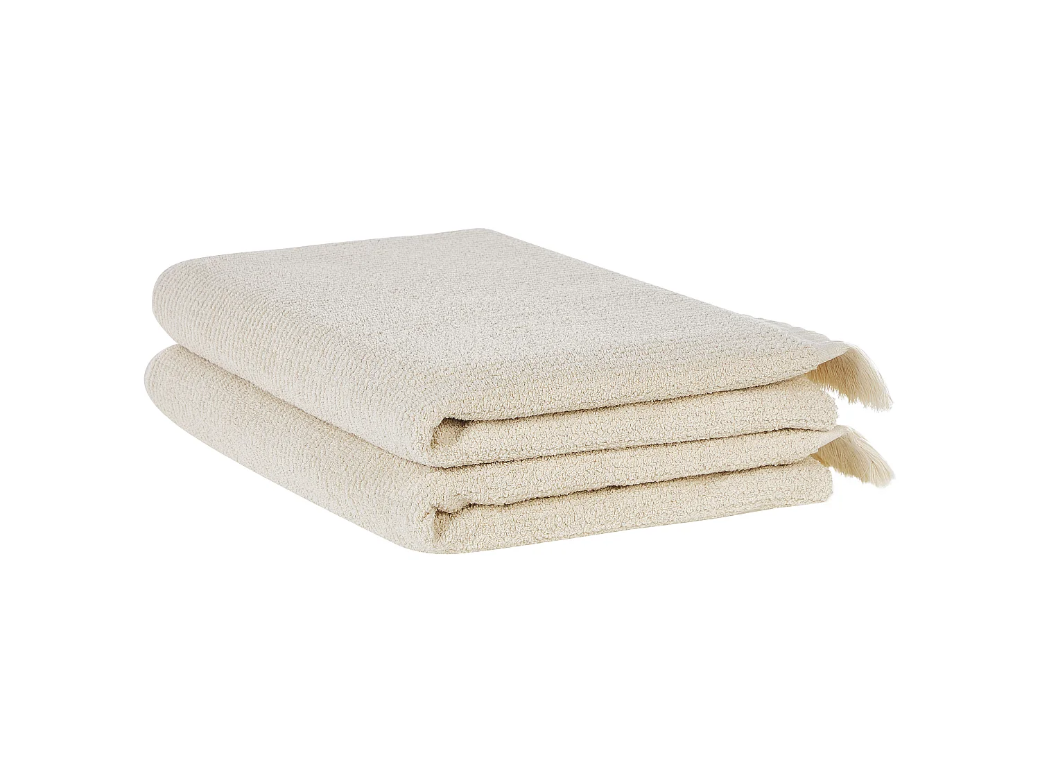 Lot de 2 serviettes ATIU Tissu éponge Beige