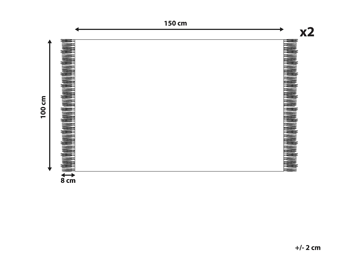 Luxus Handtuch 2er Set Baumwolle beige Strandtuch 100 x 150 cm mit Fransen Atiu