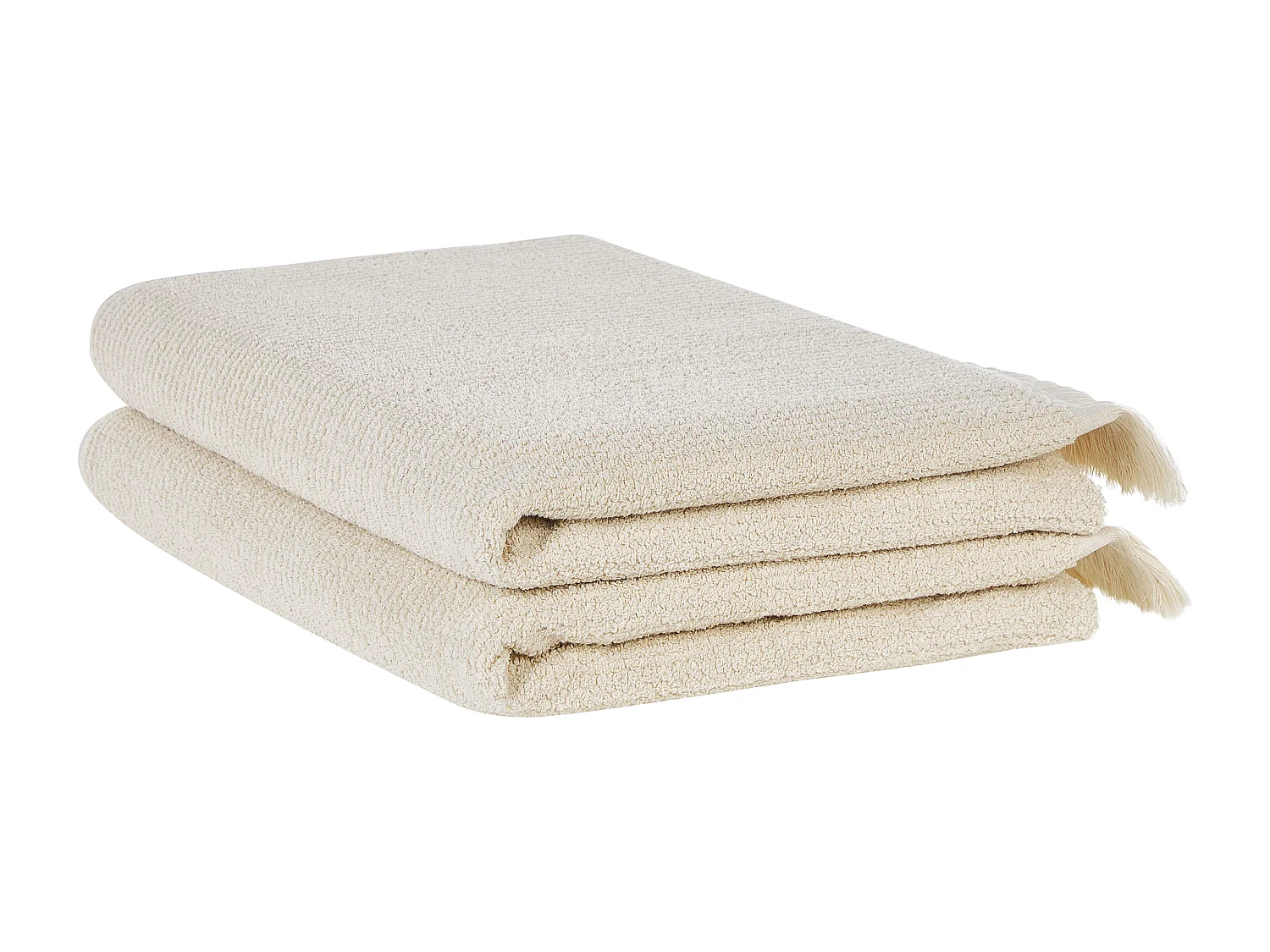 Lot de 2 serviettes ATIU Tissu éponge Beige