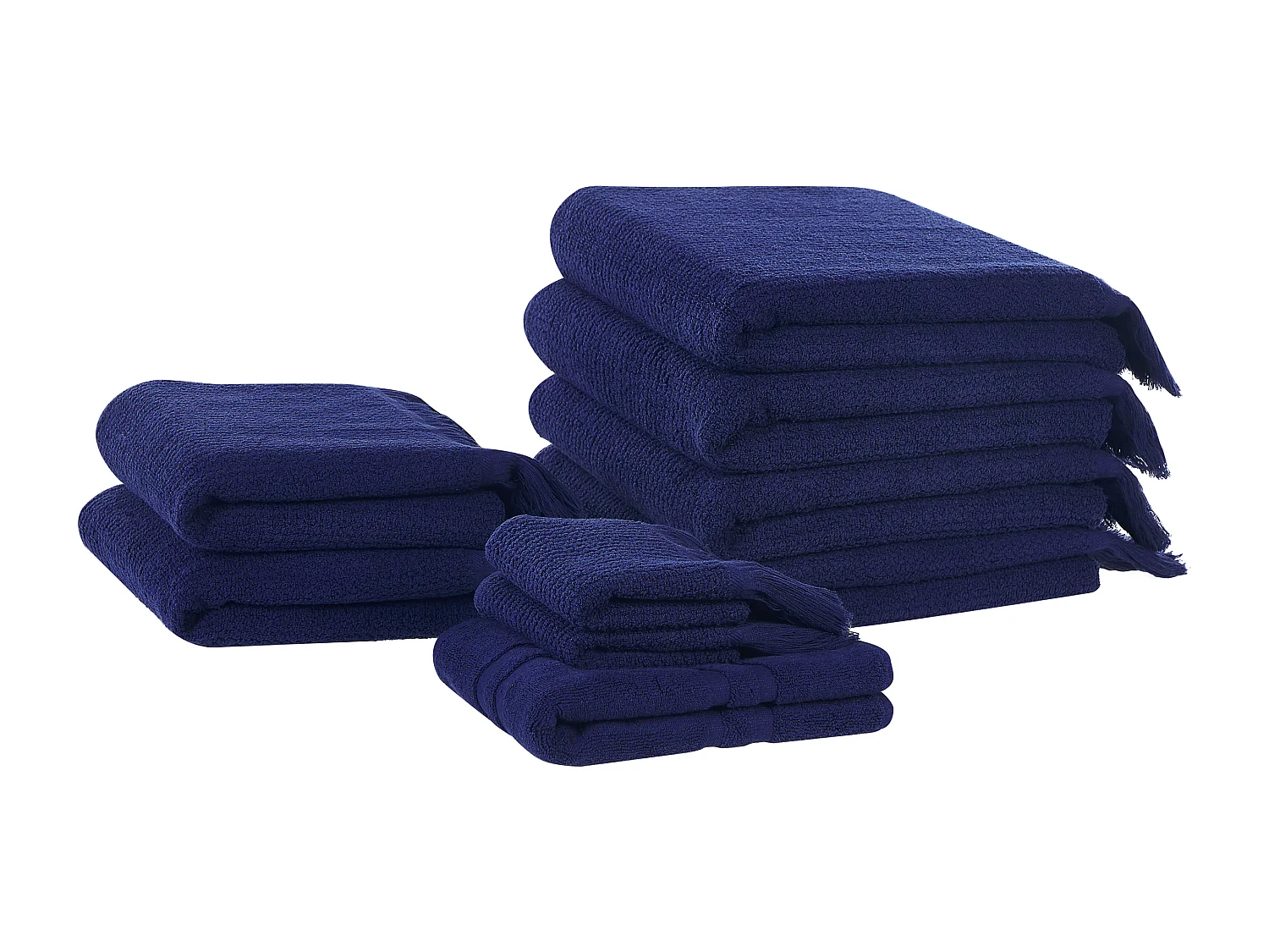 Lot de 9 serviettes ATIU Tissu éponge Bleu marine
