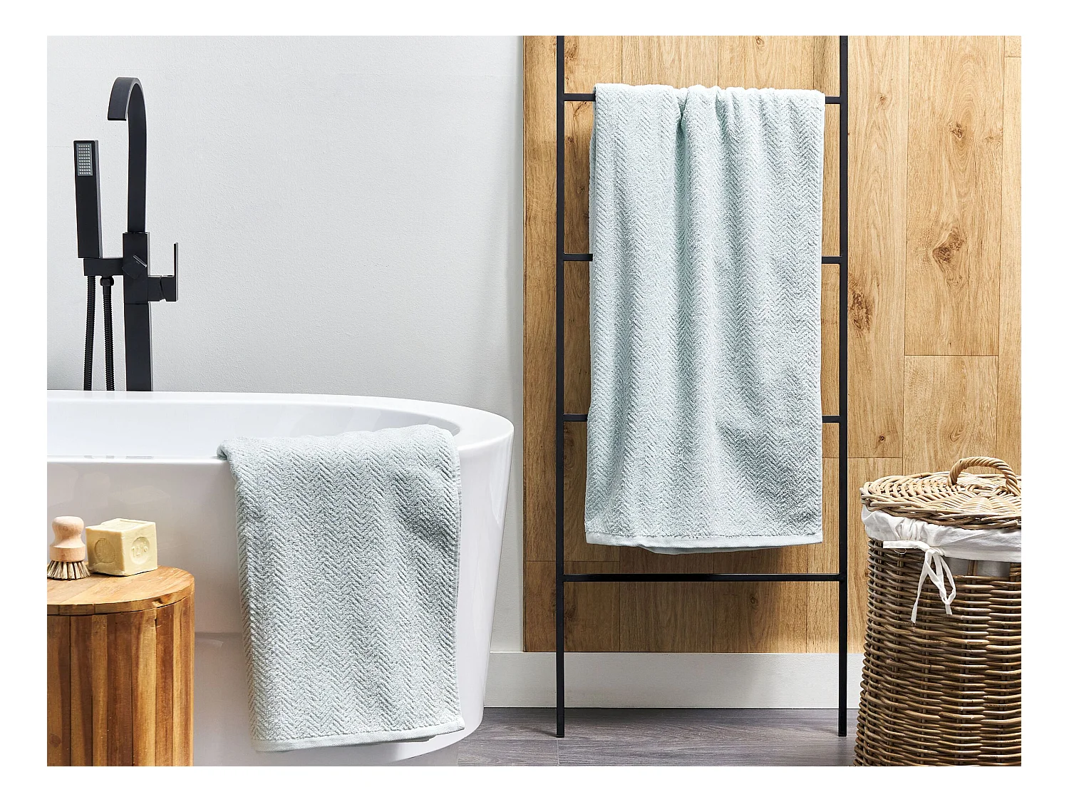 Handtücher 2er Set MITIARO Baumwollfrottee Mintgrün