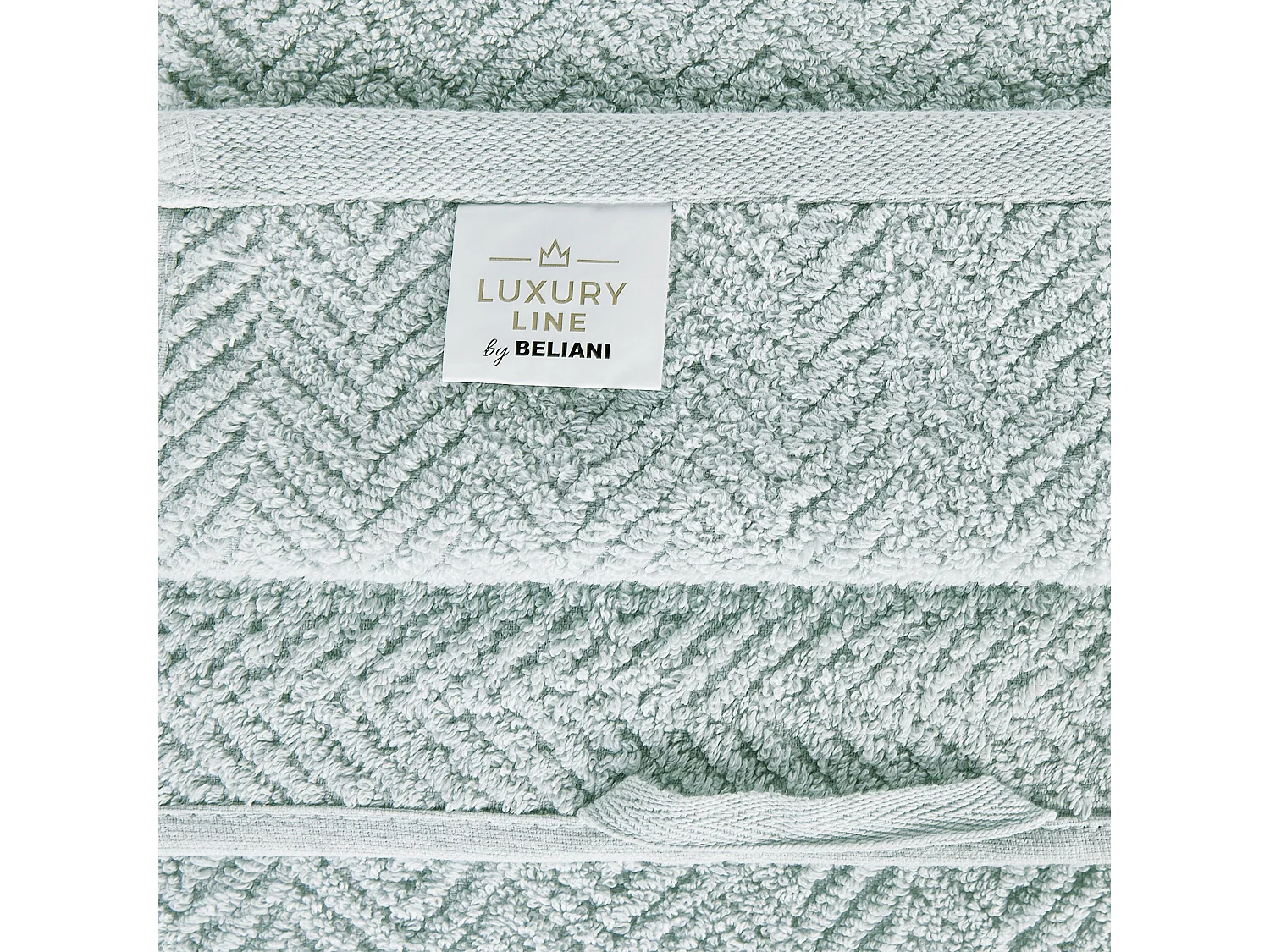 Lot de 2 serviettes MITIARO Tissu éponge Vert menthe