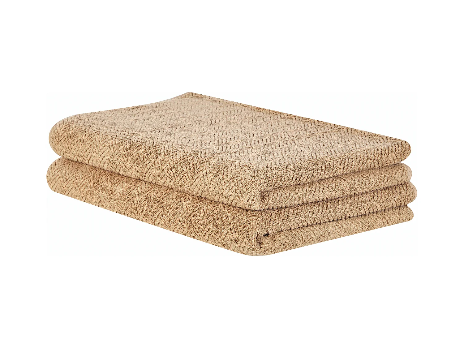 Lot de 2 serviettes MITIARO Tissu éponge Beige sable