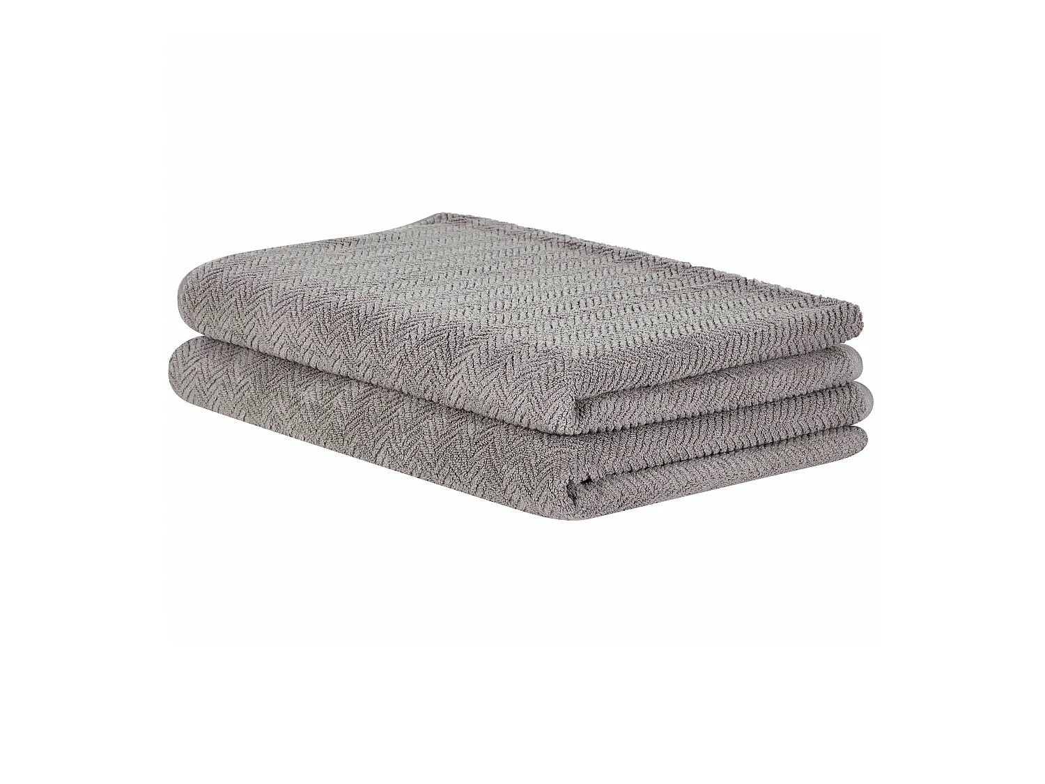Lot de 2 serviettes MITIARO Tissu éponge Gris