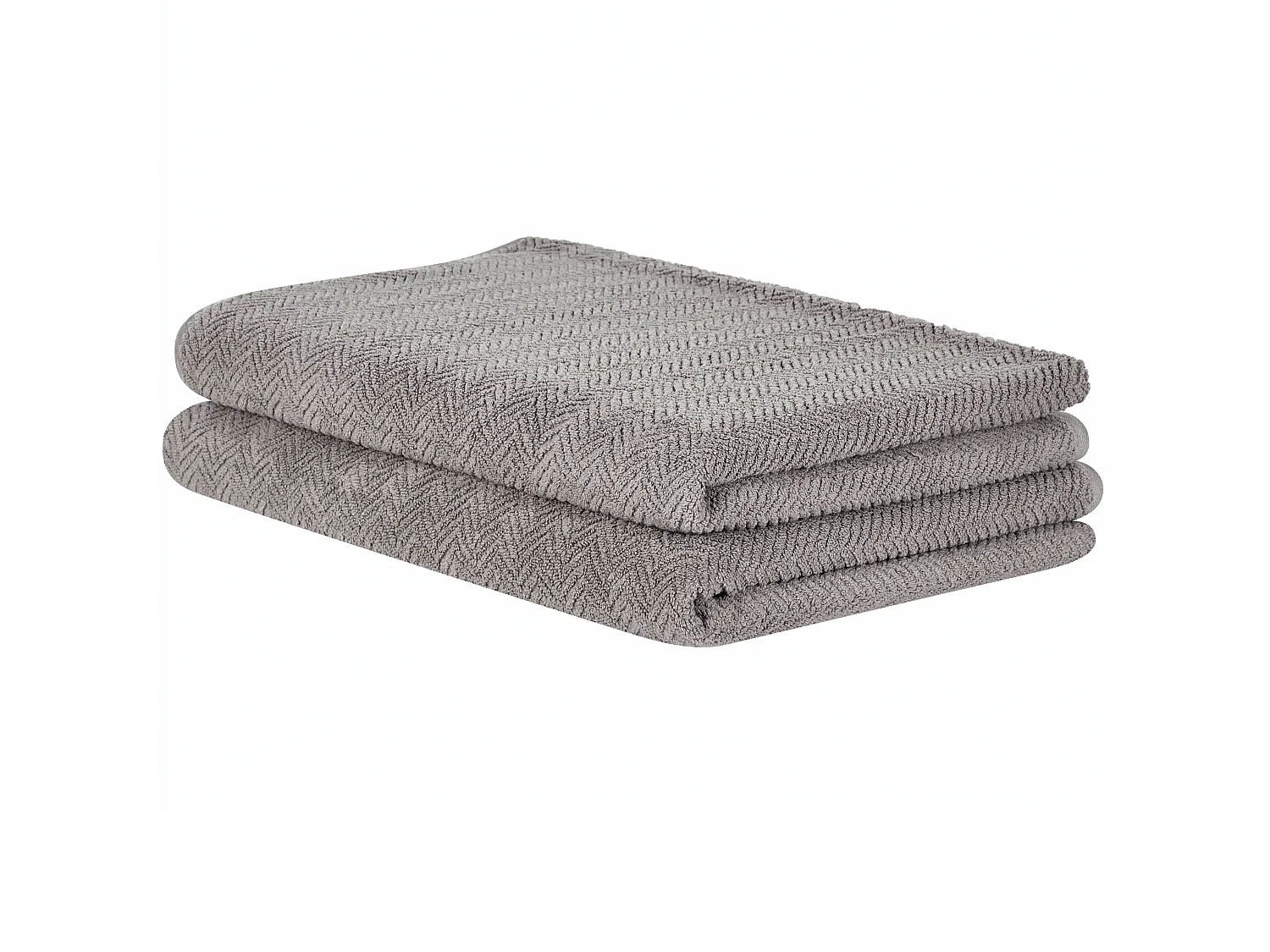 Lot de 2 serviettes MITIARO Tissu éponge Gris