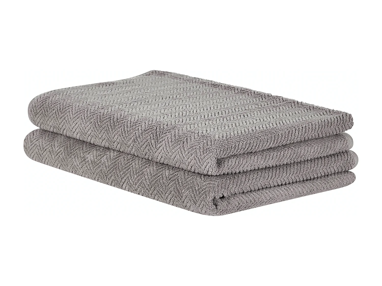 Lot de 2 serviettes MITIARO Tissu éponge Gris