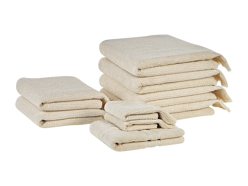 9-delige handdoekset ATIU Badstof Beige