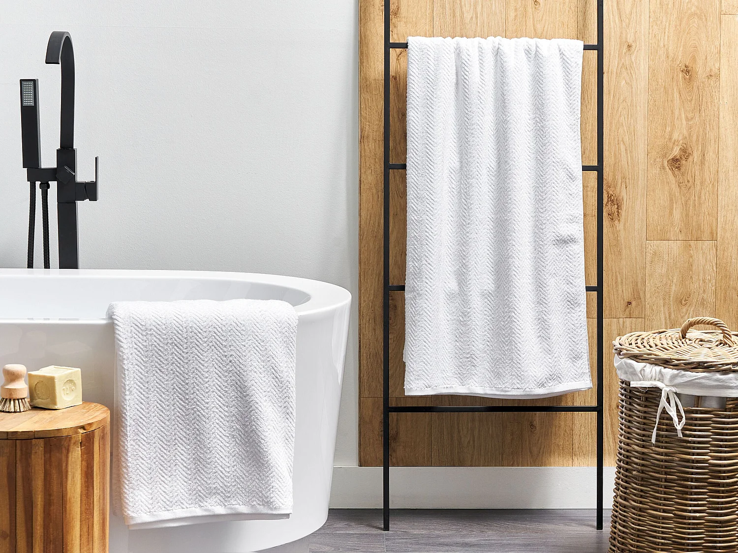 Luxus Handtuch 2er Set Frottee Baumwolle weiß Strandtuch 100 x 150 cm Mitiaro