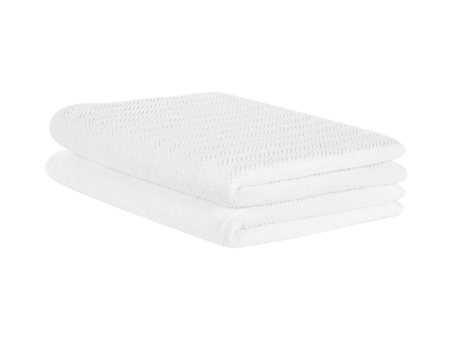 Lot de 2 serviettes MITIARO Tissu éponge Blanc