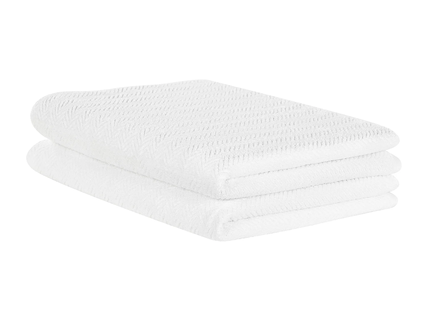 Lot de 2 serviettes MITIARO Tissu éponge Blanc