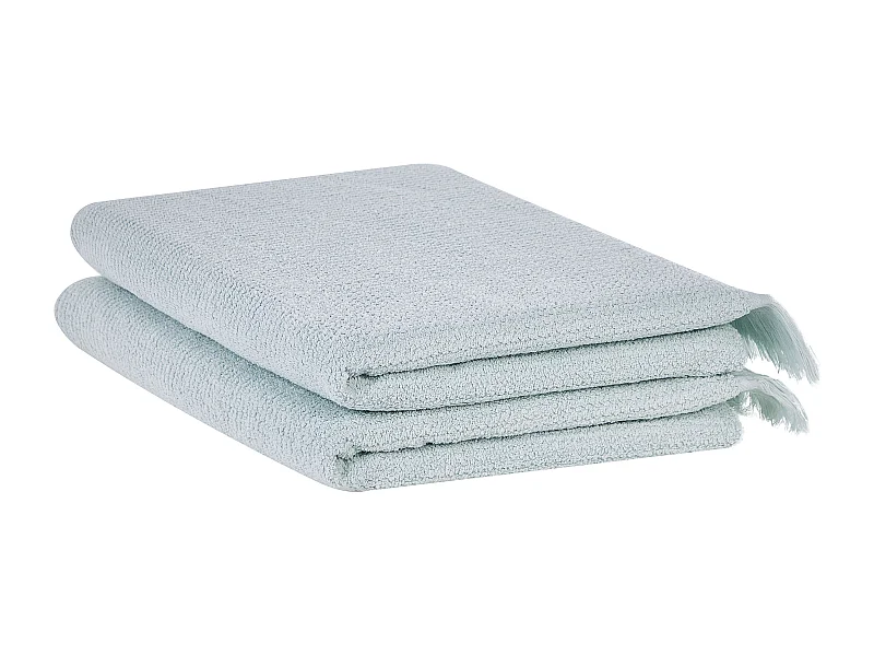 Lot de 2 serviettes ATIU Tissu éponge Vert menthe
