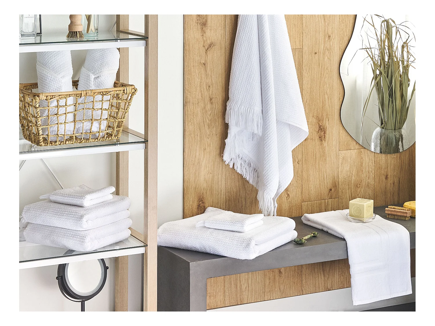 9-delige handdoekset ATIU Badstof Wit