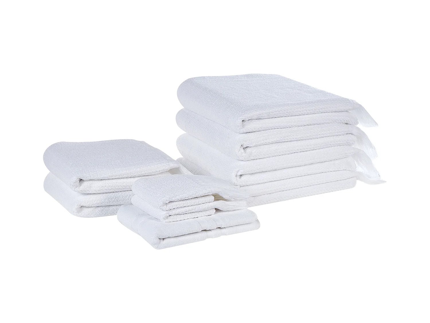 Lot de 9 serviettes ATIU Tissu éponge Blanc