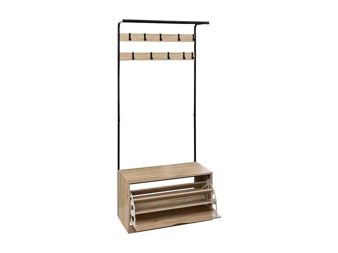 Meuble d'Entrée Vestiaire "Jano" 175cm Naturel