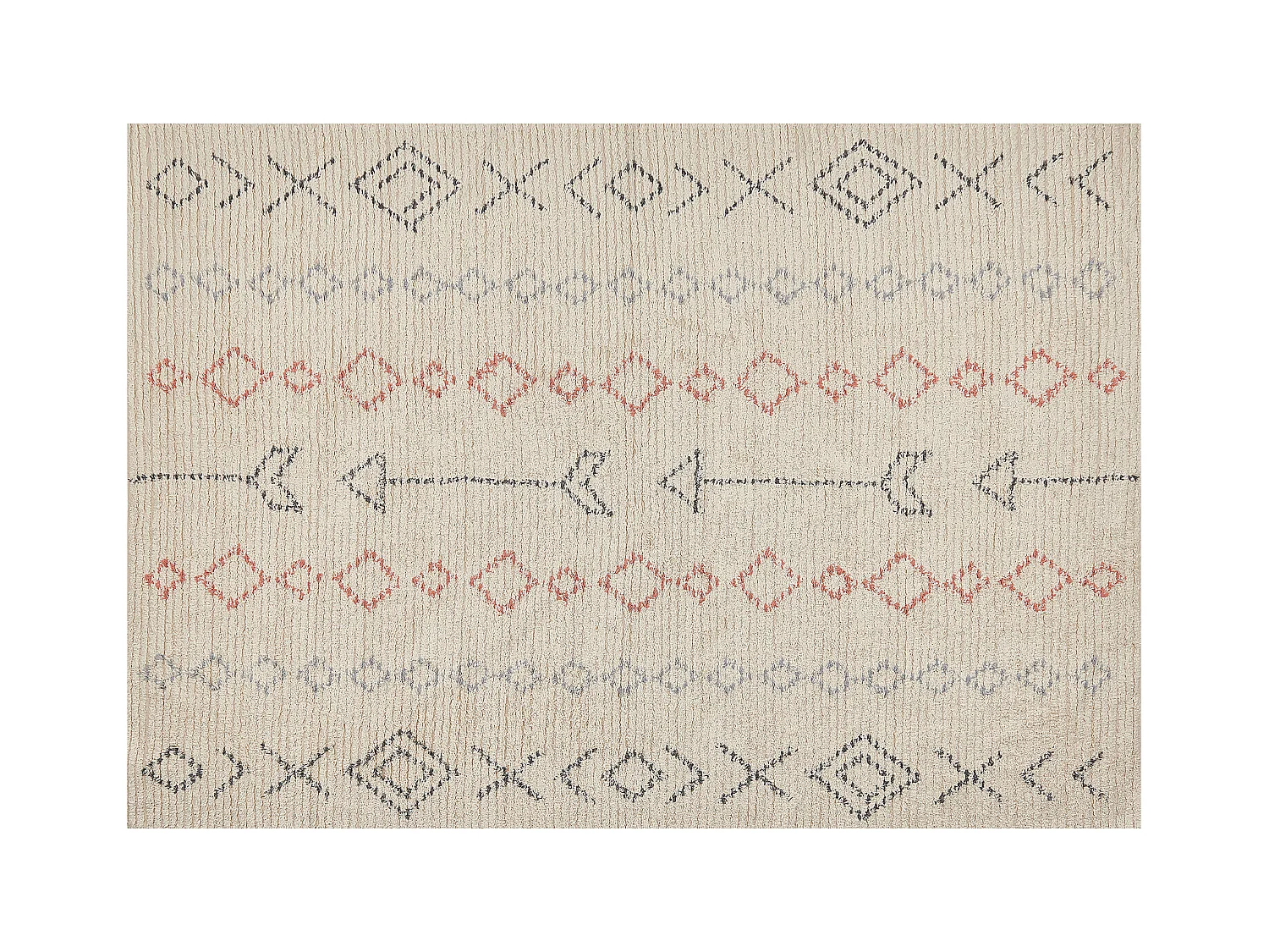 Vloerkleed katoen beige 160 x 230 cm DISPUR