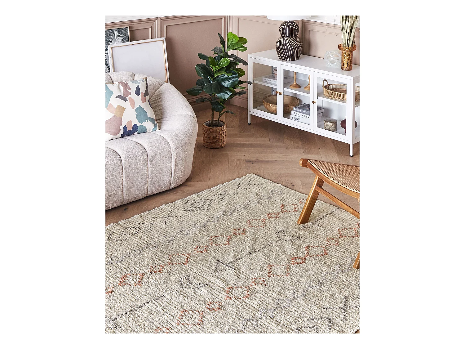 Vloerkleed katoen beige 160 x 230 cm DISPUR