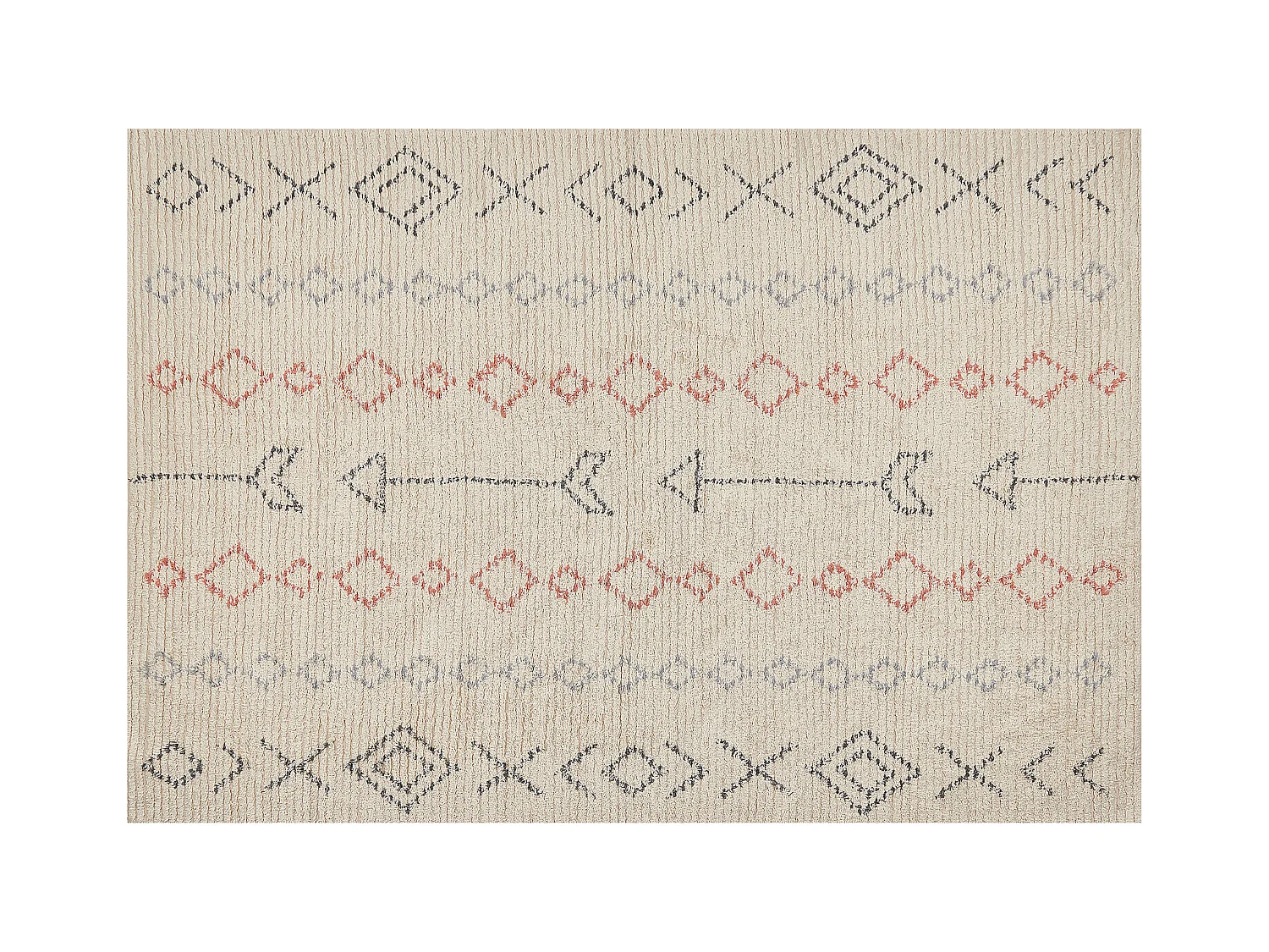 Dywan bawełniany 140 x 200 cm beżowy DISPUR