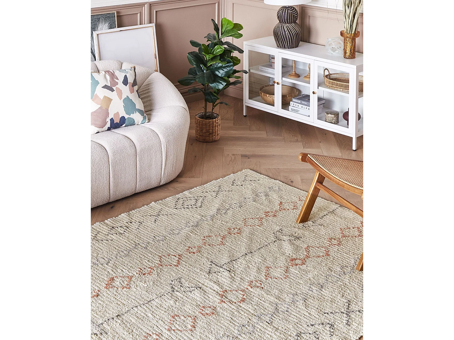 Tapis DISPUR Beige 140 x 200 cm Coton