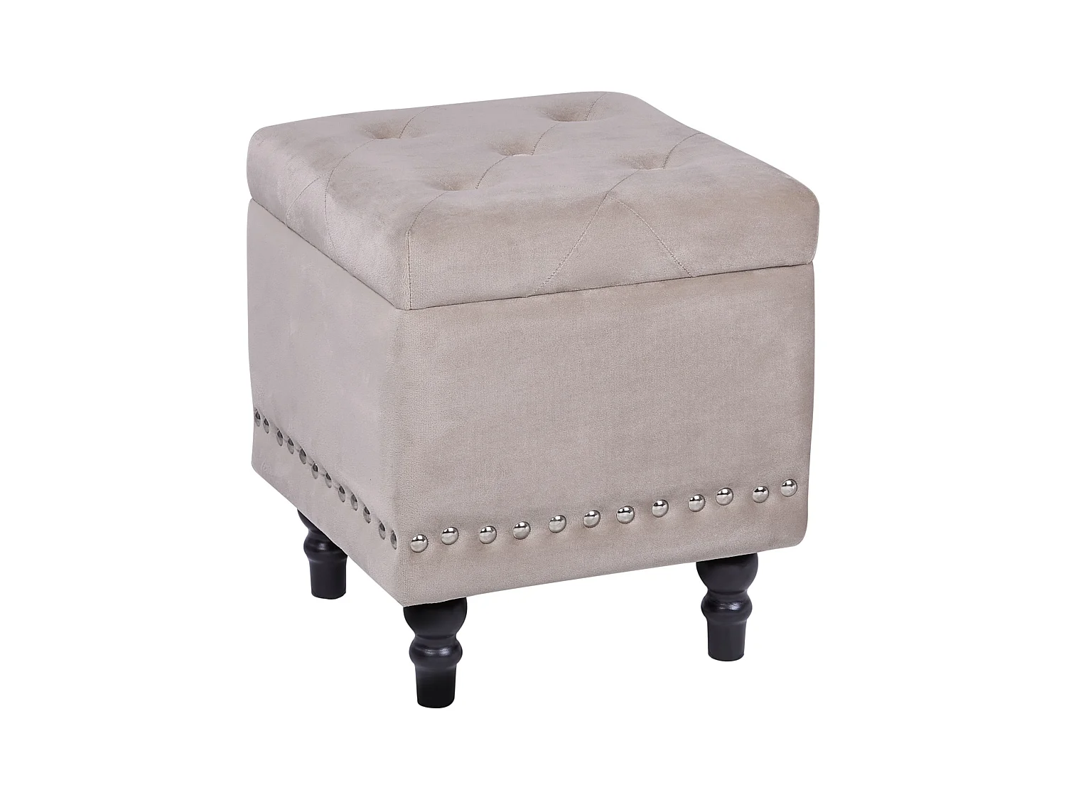 Pouf de rangement LORETTO Velours Beige
