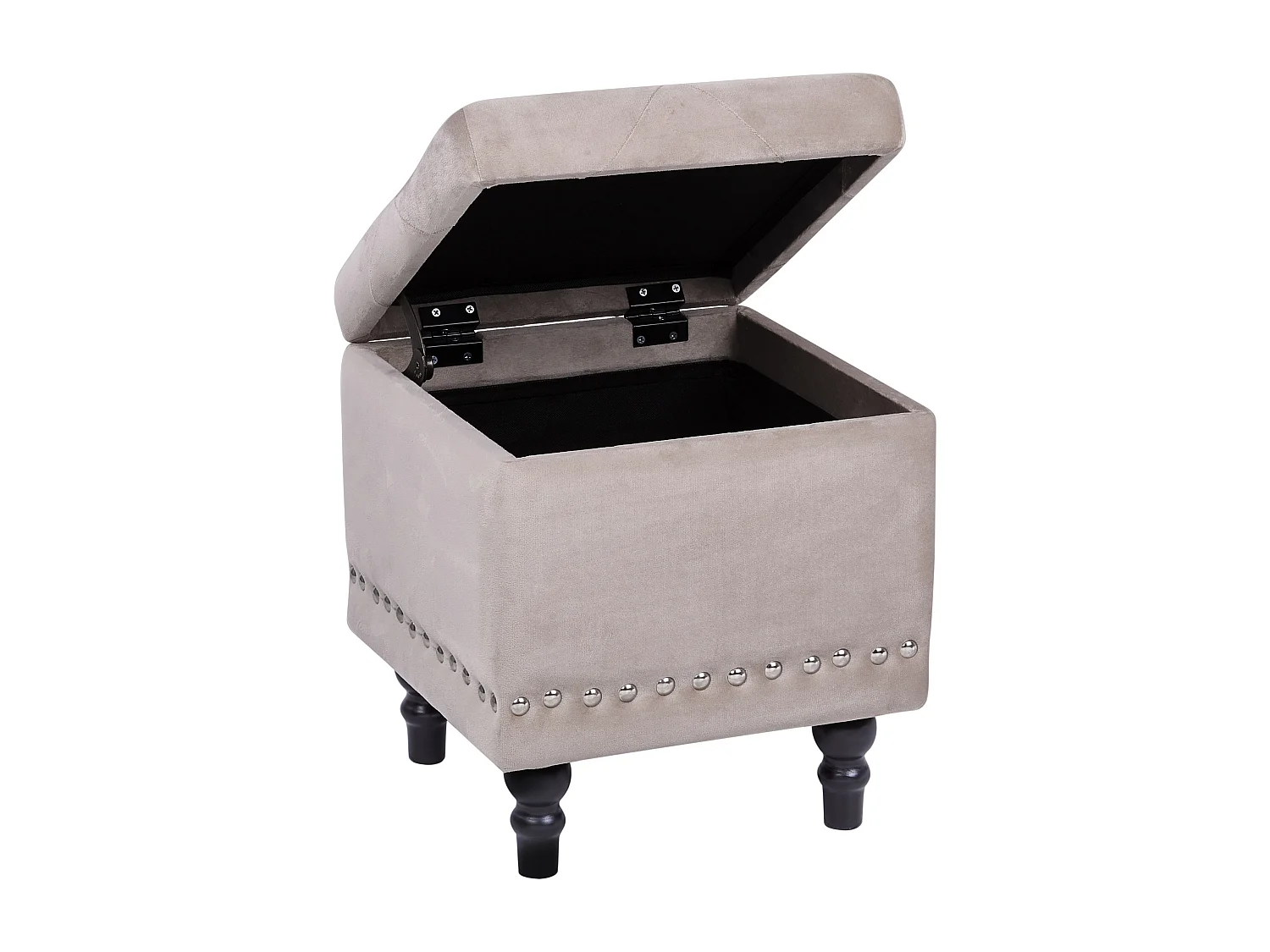 Pouf de rangement LORETTO Velours Beige