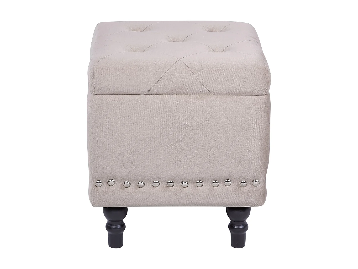 Poef met opbergruimte LORETTO Fluweel Beige 37 cm 37 cm 40 cm