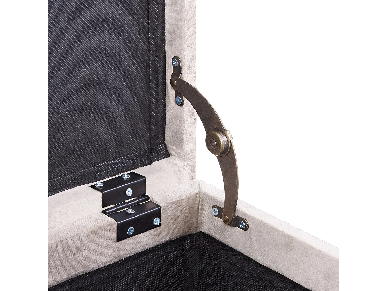 Poef met opbergruimte LORETTO Fluweel Beige 37 cm 37 cm 40 cm