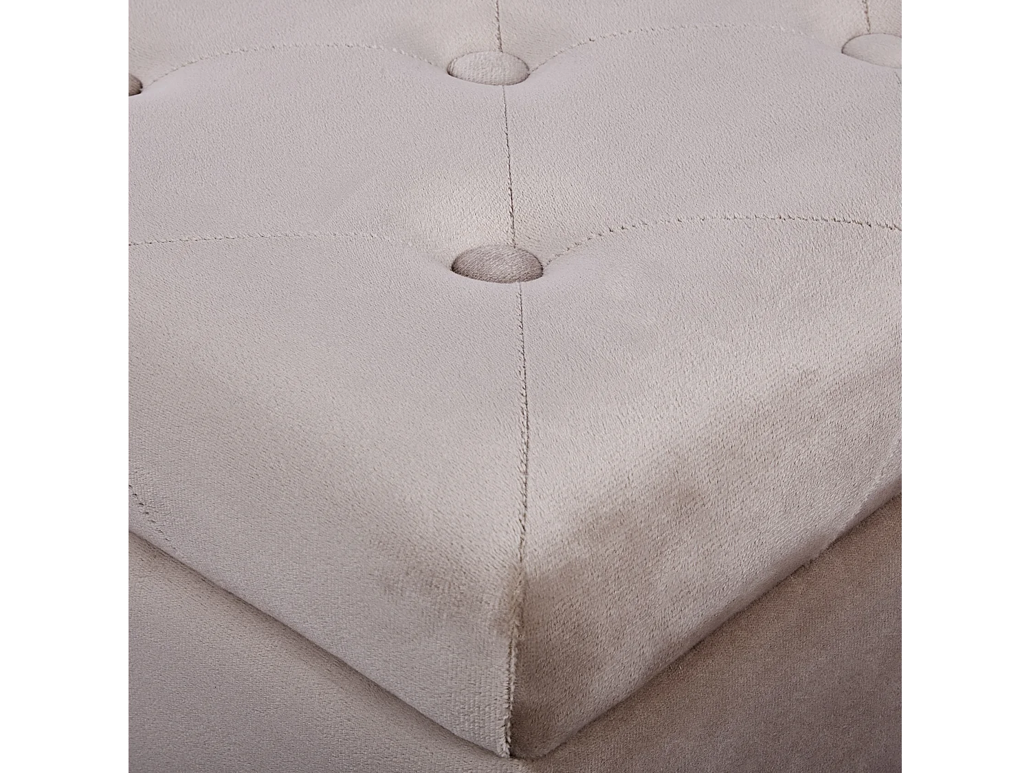 Poef met opbergruimte LORETTO Fluweel Beige 37 cm 37 cm 40 cm