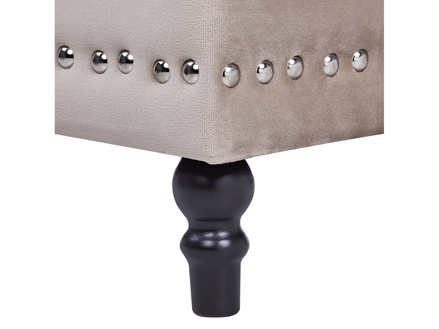 Poef met opbergruimte LORETTO Fluweel Beige 37 cm 37 cm 40 cm