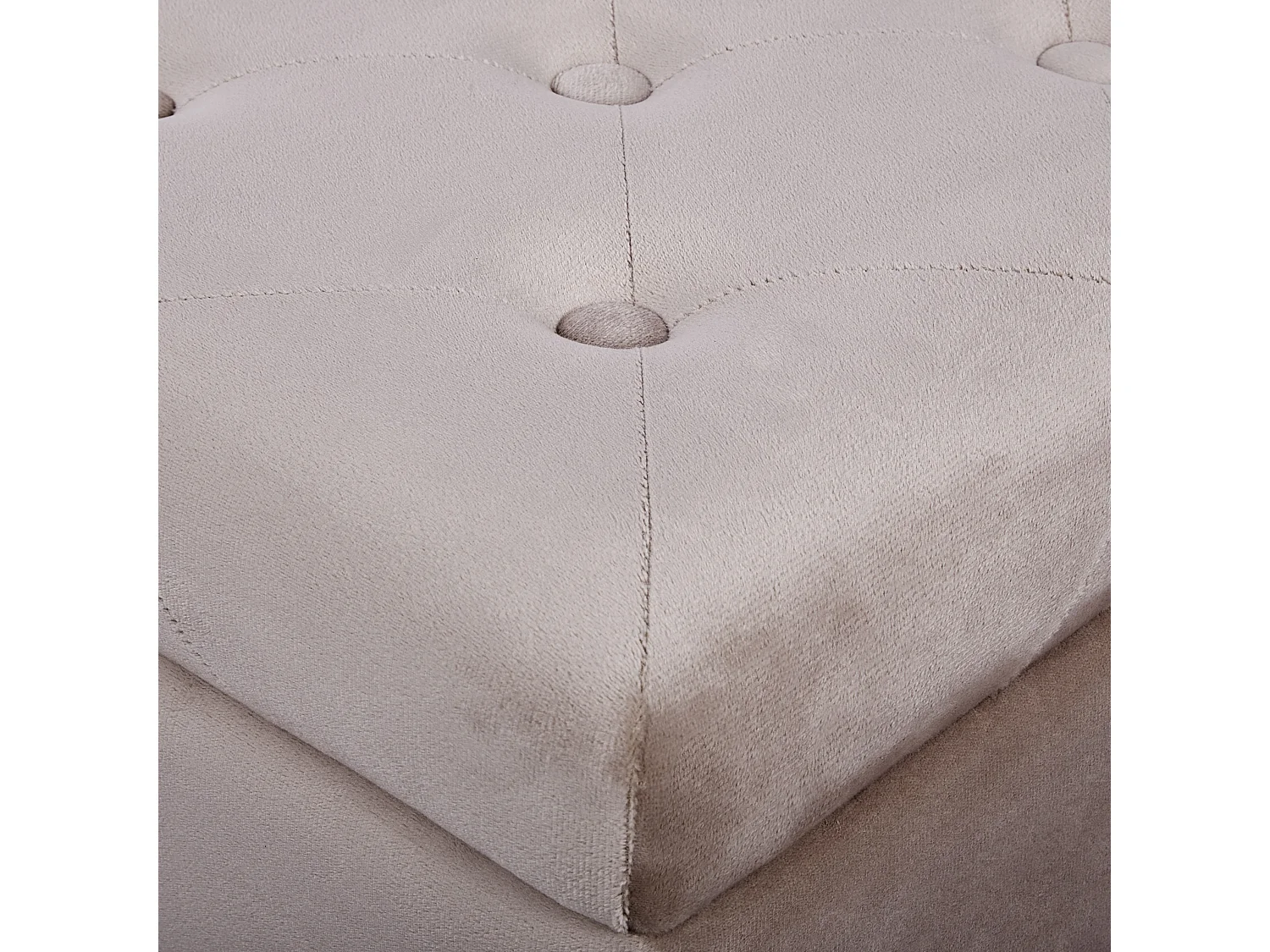 Pouf de rangement LORETTO Velours Beige 37 cm 37 cm 40 cm