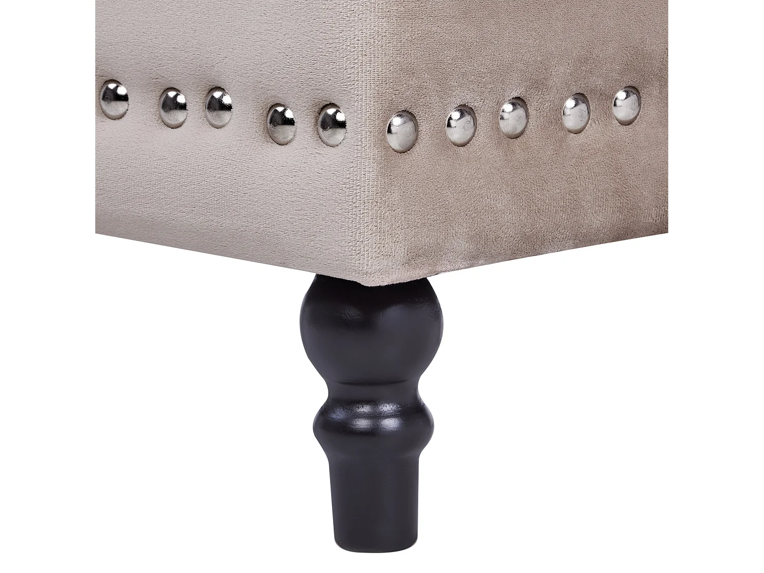 Pouf de rangement LORETTO Velours Beige 37 cm 37 cm 40 cm