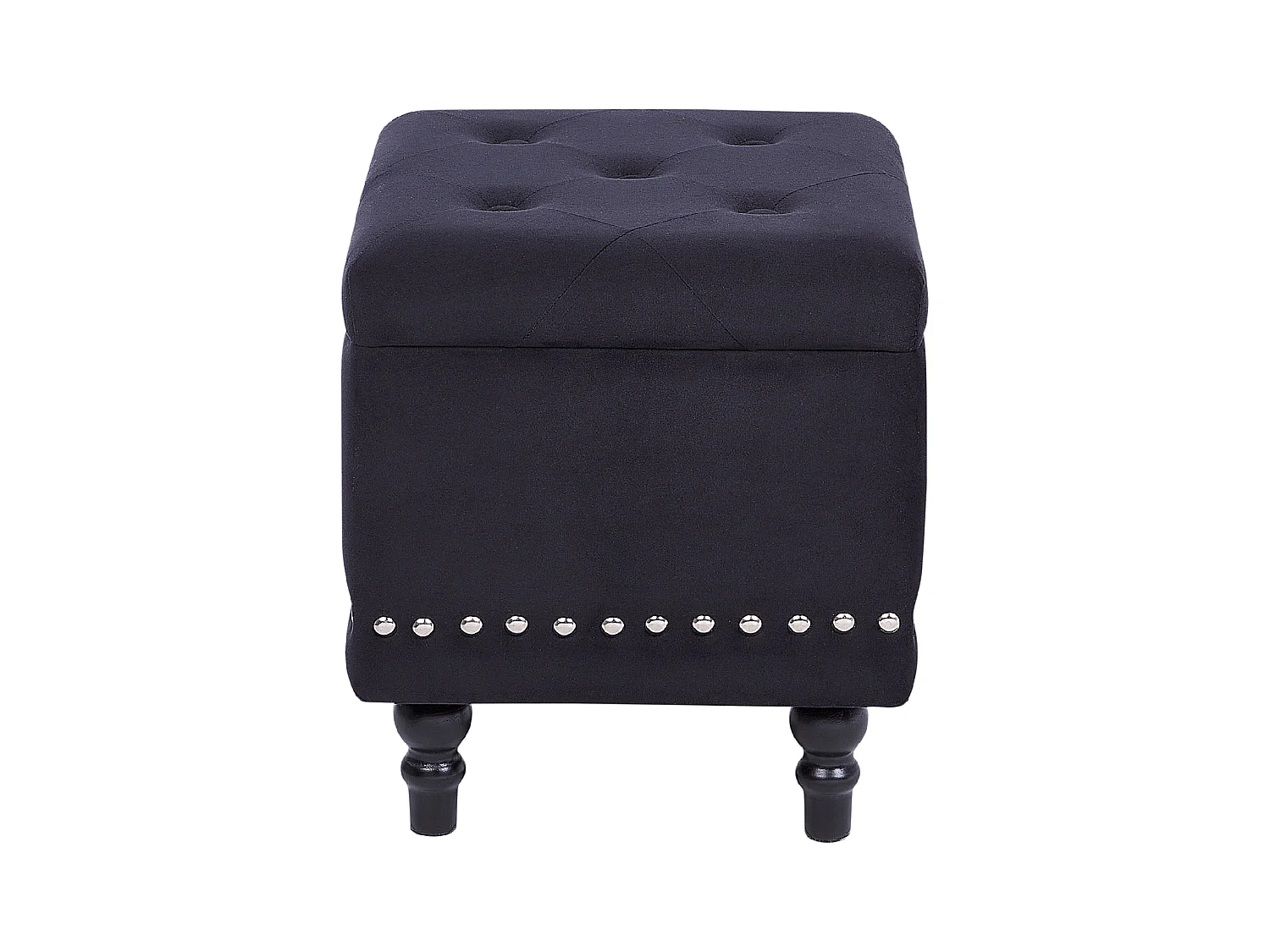 Poef met opbergruimte LORETTO Fluweel Zwart 37 cm 37 cm 40 cm