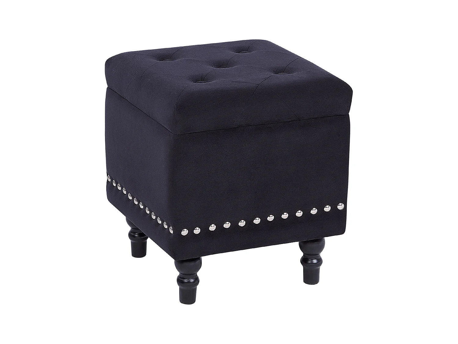 Pouf de rangement LORETTO Velours Noir