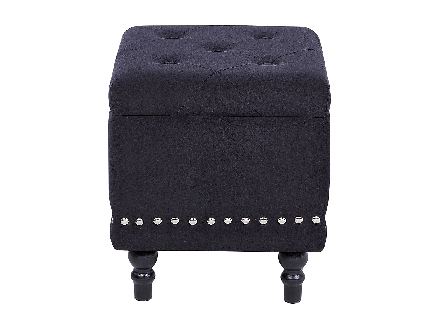 Poef met opbergruimte LORETTO Fluweel Zwart 37 cm 37 cm 40 cm